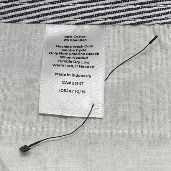 Talbots Women's Size 2 Wide Leg Crop Chino Pant High Waist Blue White Stripe NWT - Picture 9 of 14